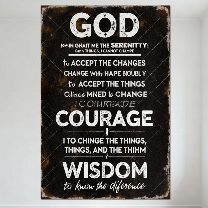 

Vintage Distressed Serenity Prayer Metal Tin Sign - Rusty Edge Art Poster for Home Bar Man Cave Cafe Decor 20x30cm（7.8x11.8inch）
