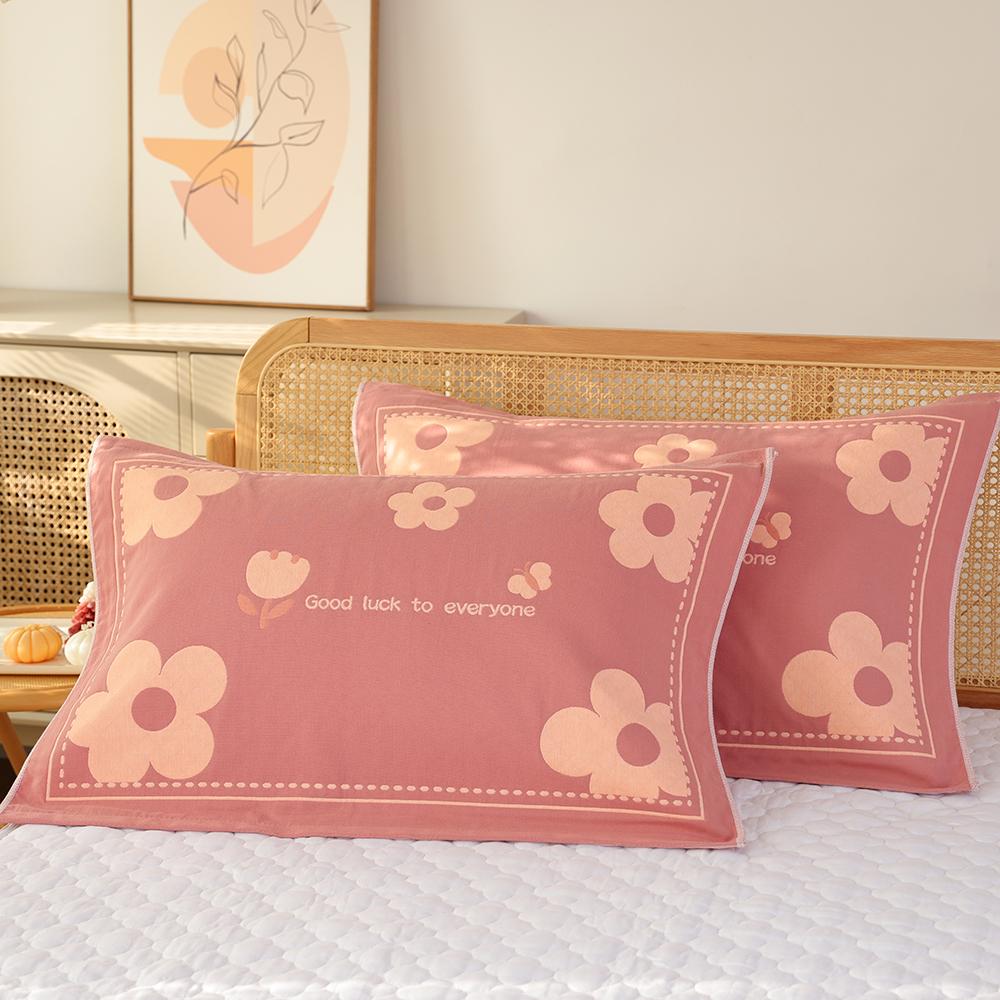A Pair of Pure Cotton Gauze Pillow Towels, New High-density Soft Adult Cover Towels, Cotton Non-slip and Breathable Household
