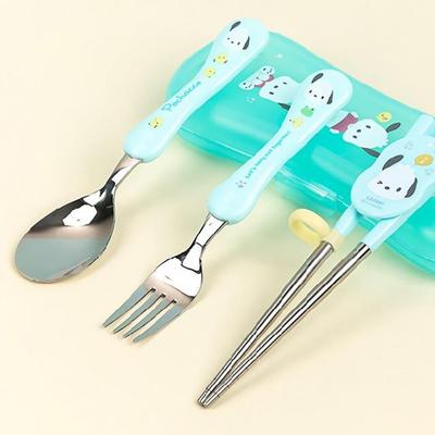 Babygeschirr Edelstahl Essstäbchen Löffel Gabel Etui Set A4