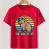 Don't Worry Be Capy Printed Colorful T-shirts for Teenagers and Children Summer Boy and Girl Casual Loose Short Sleeve T-shirt