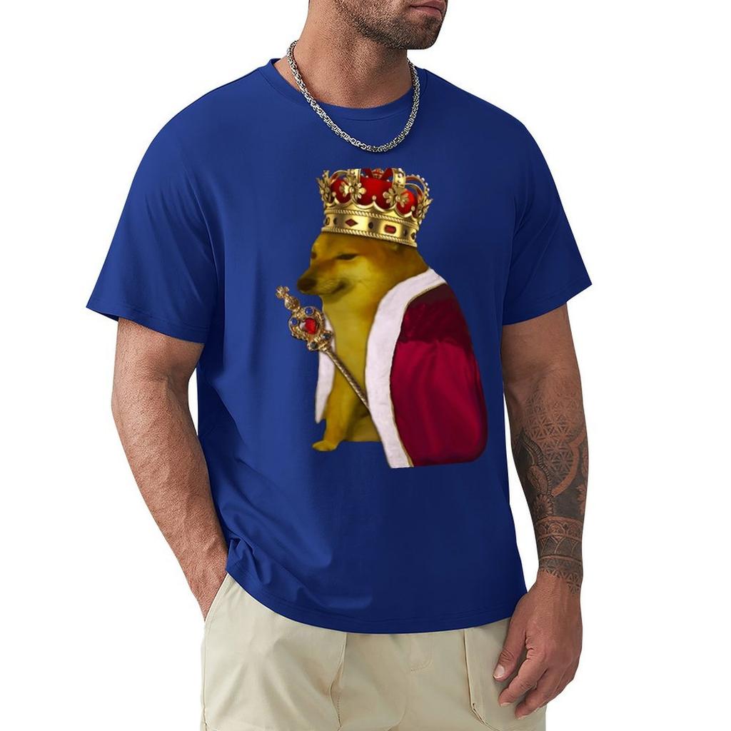 Cheems King T-Shirt Plus Size Tops Customs New Edition Workout Shirts For Men