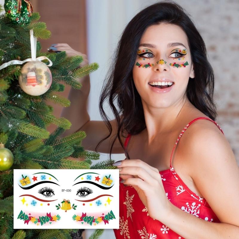30 Efficient Skin Safe Face Decal for Christmas Parties Makeup Eye Cheek Art Temporary Body Sticker