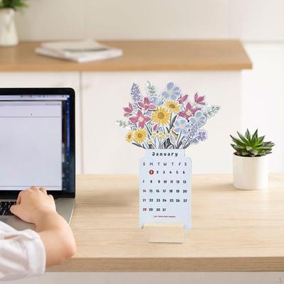 Blühende Blumen Schreibtischkalender Desktop Stehend Geschenk Aufstellen für Büro