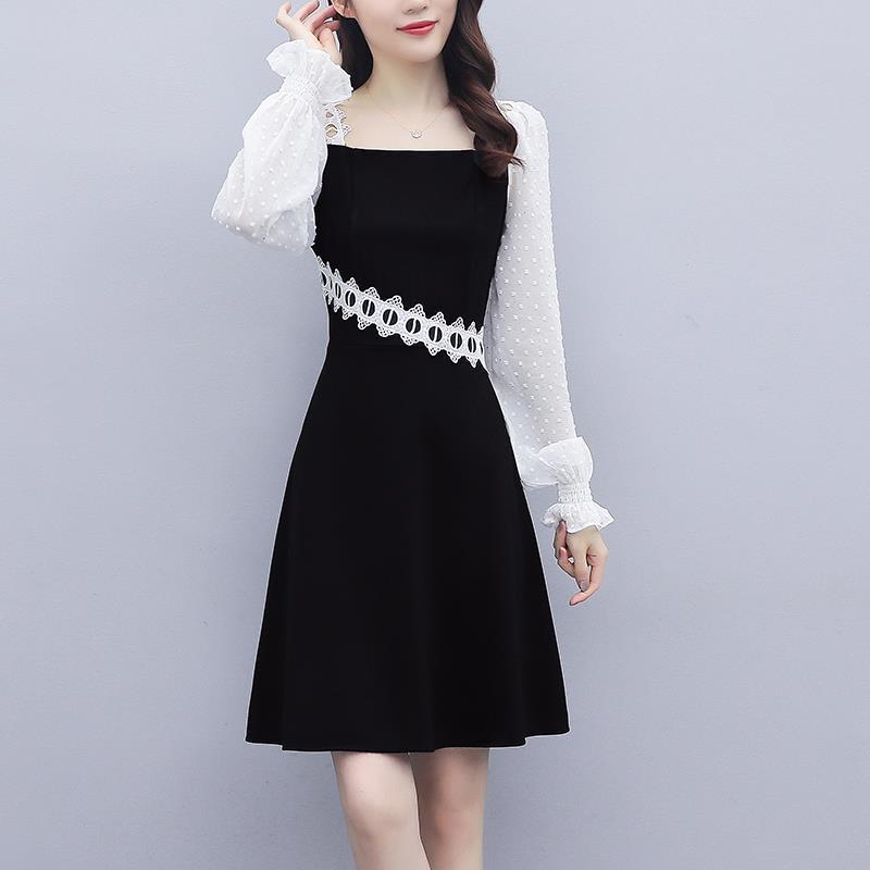 

Женские милые шифоновые платья с длинными рукавами, бросающие вызов возрасту платья Fairy Mori System A Line с высокой талией XXXL