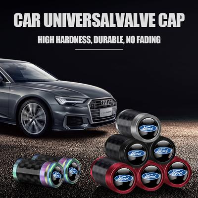 Carbon Fiber Car Wheel Tire Valve Cap Tyre Rim Stem Cover Moto For Ecosport Transit Escort Focus Kuga Tierra Fiesta Shelby