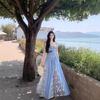 French Summer Plaid Retro Tube Top Dress Temperament New Waist Splicing Skirt Slim Long Skirt