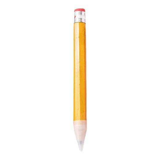

Giant Colored Pencil with Eraser 34cm Wooden Novelty Prop for Decor Photo Shoot Advertising Gift Creative Desk Ornament Unique Present for Artists жовтий