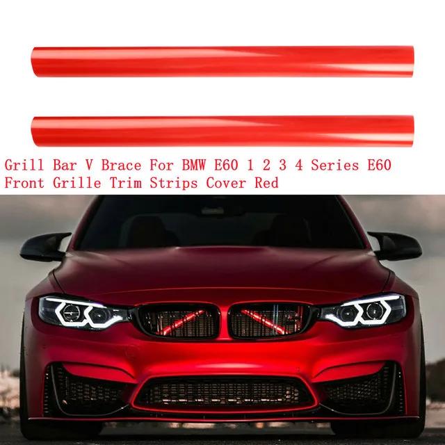 2Pcs Support Grill Bar V Brace Wrap For BMW F30 F31 F32 F33 F34 F01 F02 F03 Front Grille Trim Strips Cover Frame Decor Stickers
