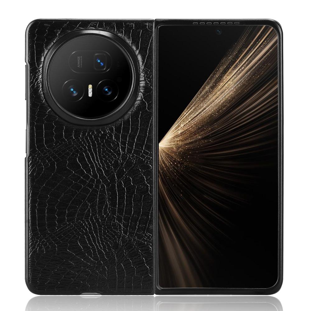 For Honor Magic V5 5G Case Crocodile Texture Leather Coated Hard PC Phone Cover