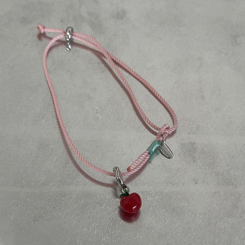 

Рождественский браслет с подвеской в виде яблока, регулируемый браслет для женщин, девочек, подарок на годовщину as the picture