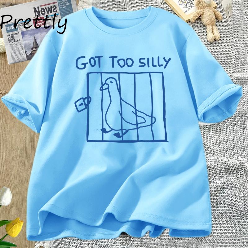 

Футболка Стал слишком глупым Мужская Женская Харадзюку Забавная Футболка Глупый гусь Хлопковая Повседневная Женская Футболка Оверсайз Уличная одежда 4XL