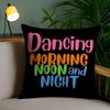 Morning Noon Cushion Cover Plush Fabric Soft Double-Sided Printed Invisible Zipper Sofa Pillow Case Home Decor