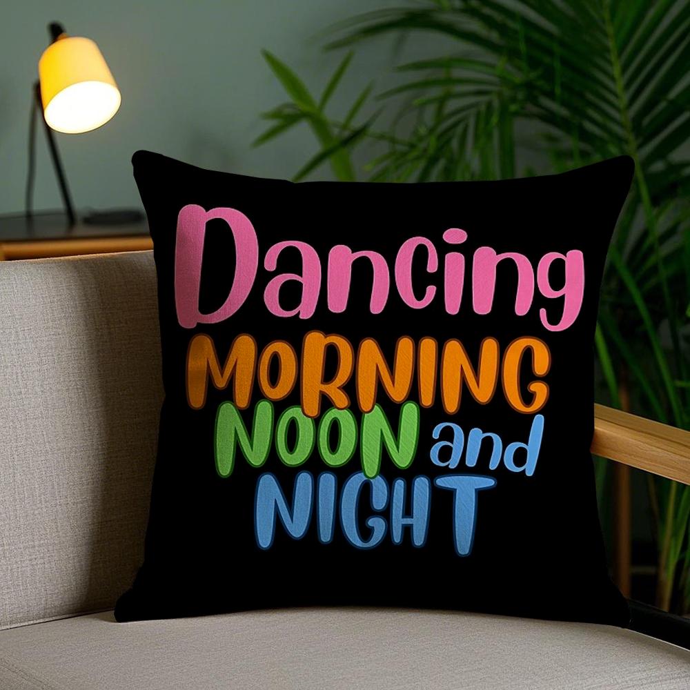 Morning Noon Cushion Cover Plush Fabric Soft Double-Sided Printed Invisible Zipper Sofa Pillow Case Home Decor