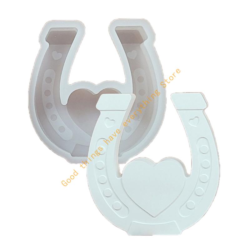 

Multipurpose Silicone Mould for Creating Heart Shaped Horseshoe Figurines Suitable with Plasters Materials Easy Cleaning 55KF белый