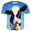 Summer Popular Cute And Fun Animal Cow Print Men's Casual Fashion T-shirt With Round Neck Plus Size Comfortable Short Sleeves