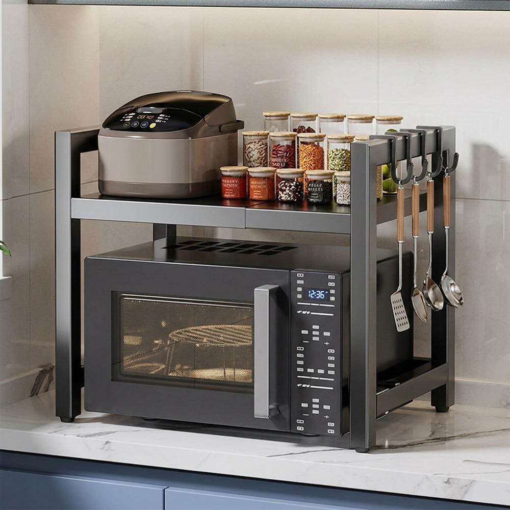 Retractable Metal Kitchen Storage Rack Adjustable Oven Storage Shelf  Seasoning Storage