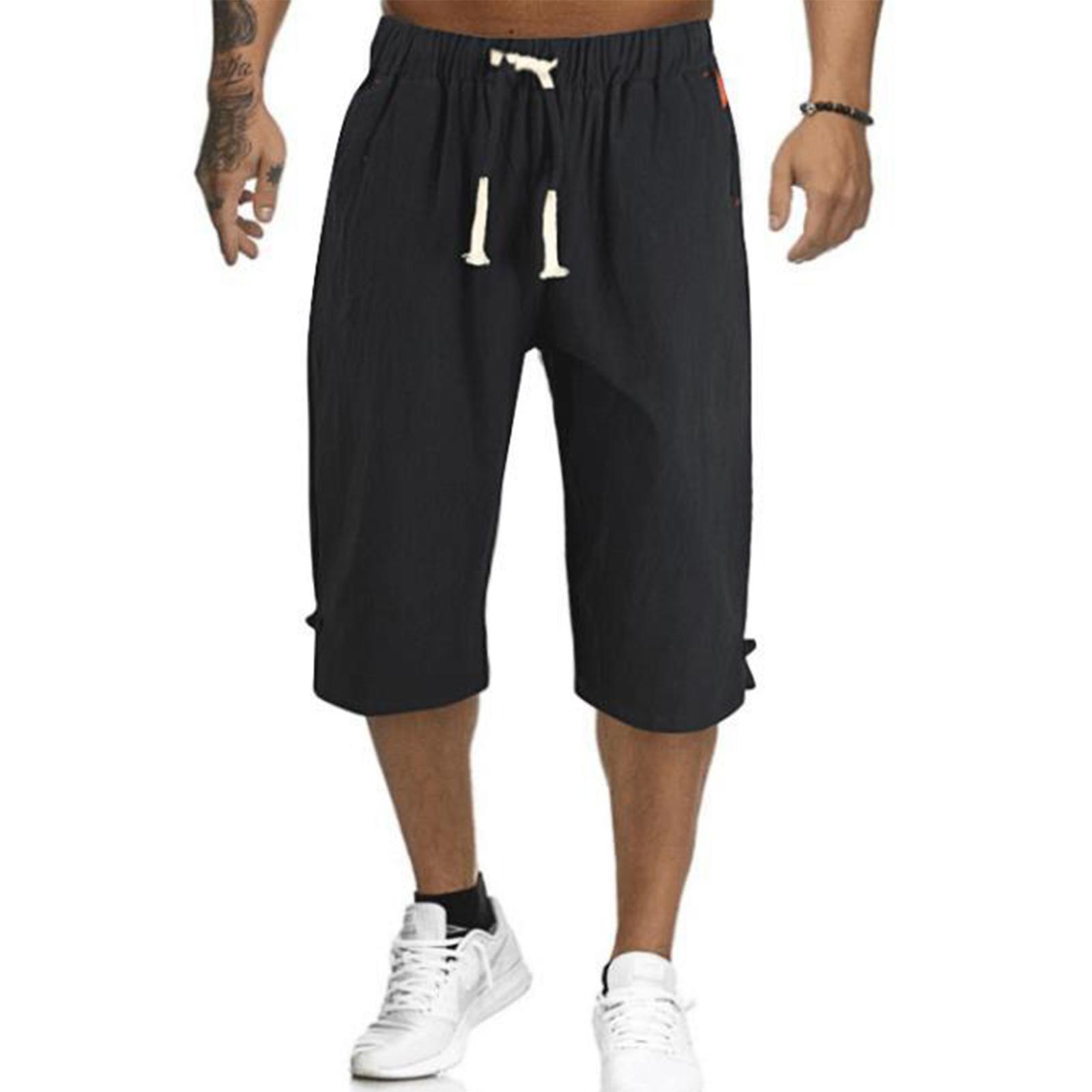 

Мужские повседневные цветные уличные карманные пляжные рабочие брюки, пляжные шорты, брюки XL чёрный