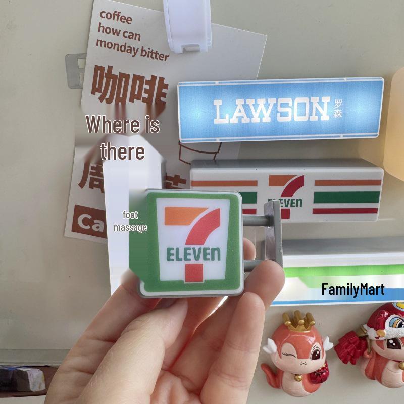 711 Scatola Luminosa Magnetica per Negozio Magnete per Frigorifero Cartello Espositore Mini Statuetta Giocattolo