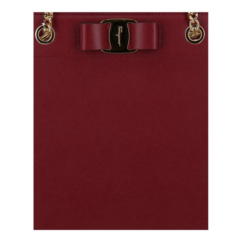 Salvatore Ferragamo Vara Bow Smooth Leather Shoulder Bag Carmine