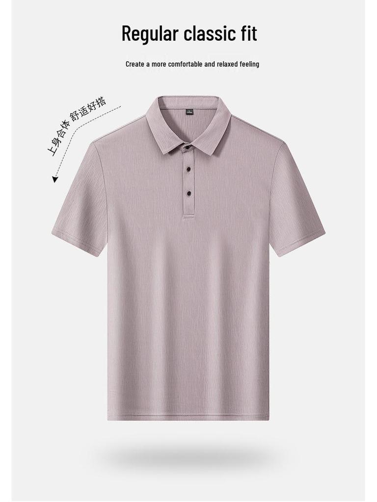 Großherren Übergröße Sommer Poloshirt - Locker Kurzarm Kragen Arbeitshemd