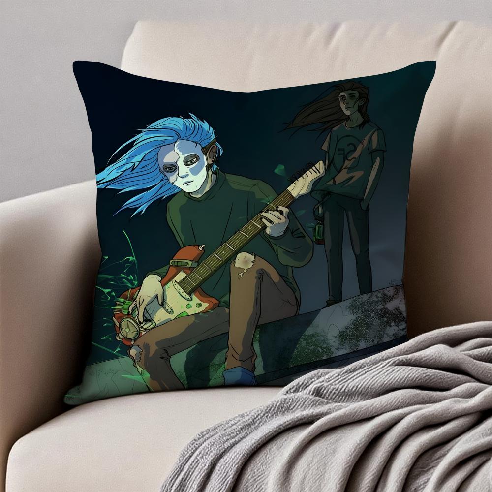 Eerie Indie American Video Game SSally Face Cushion Cover Pillowcase Antidustmite Invisible Zipper Short Plush Sofa Cushion