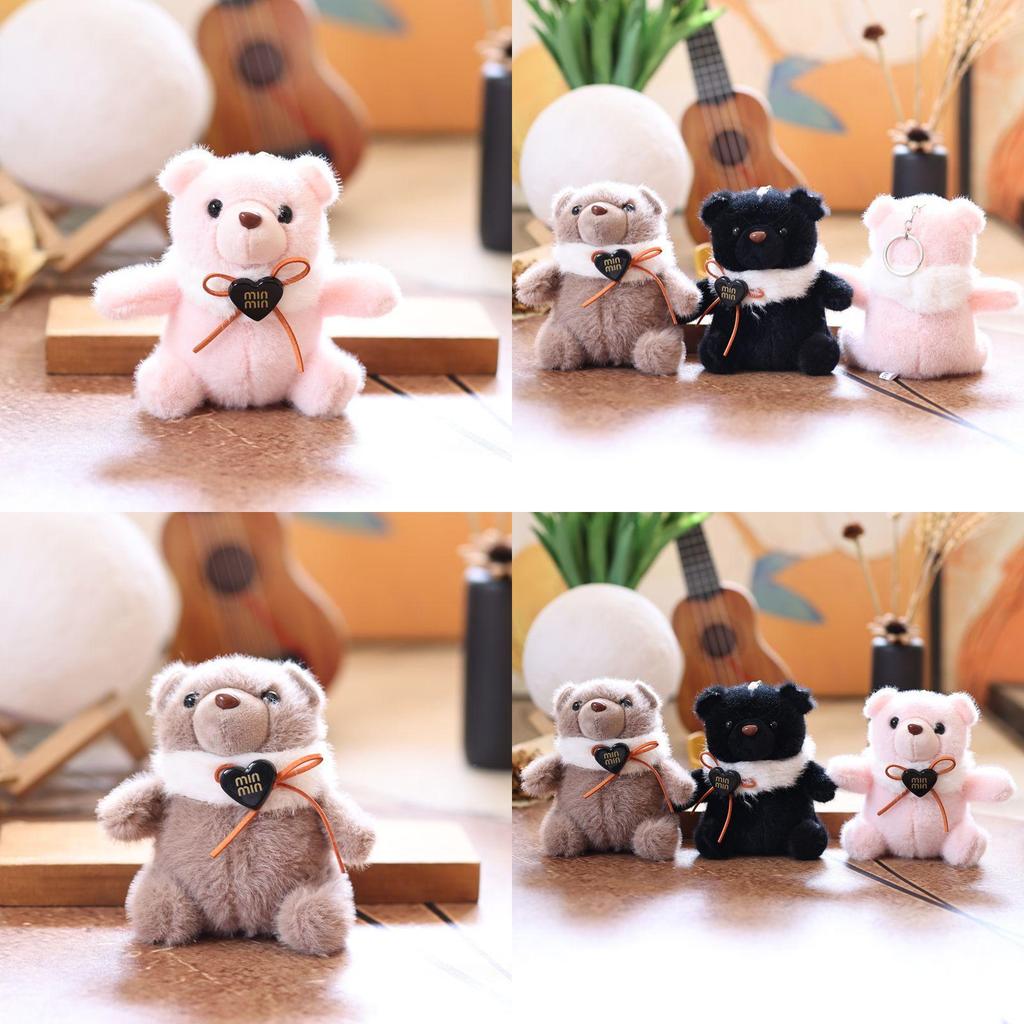 Plush Bear Keychain Soft Short Pile Toy For Kids And Collectors