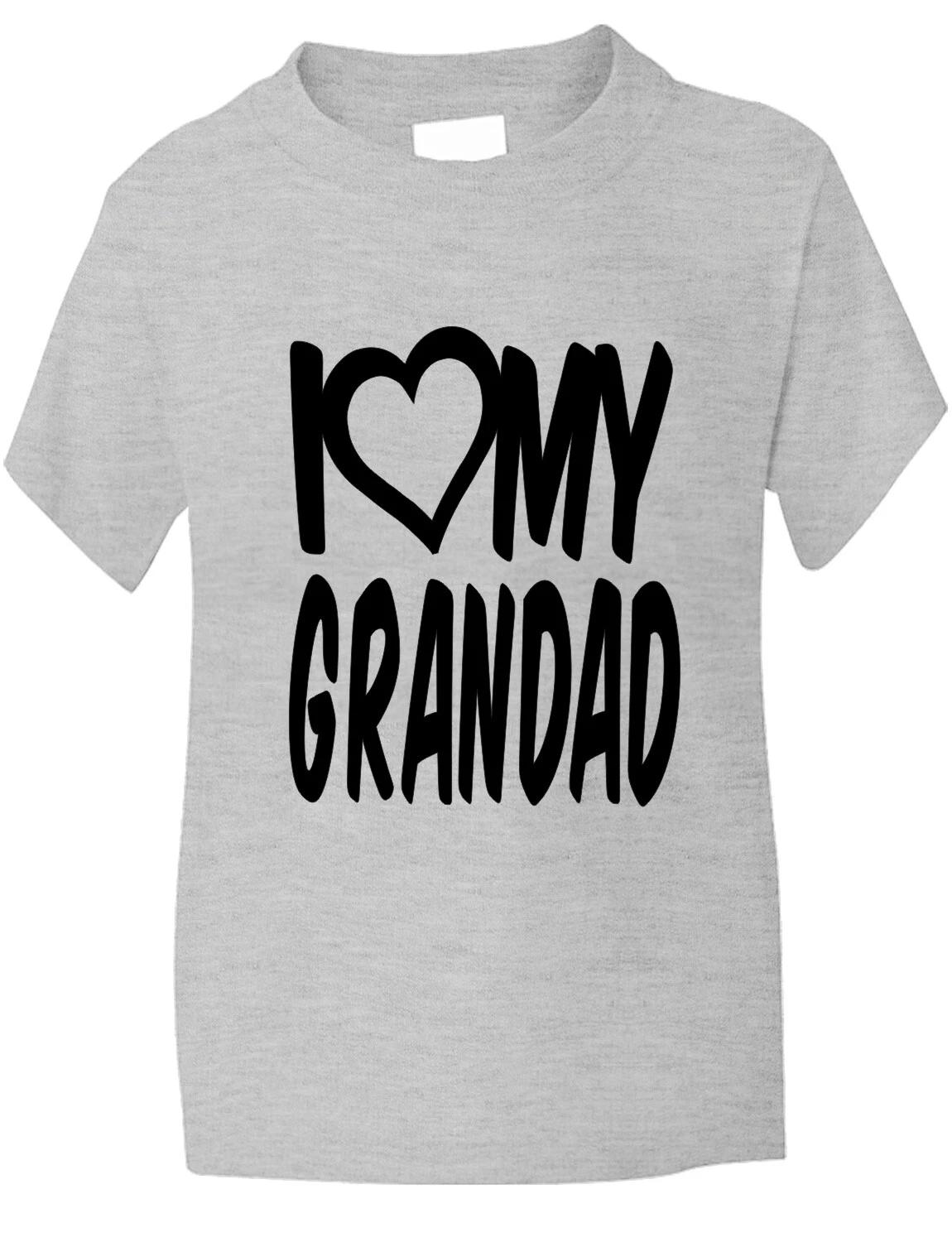 I Love My Grandad Kids Funny Boys Girls T shirt Age 1-13 S