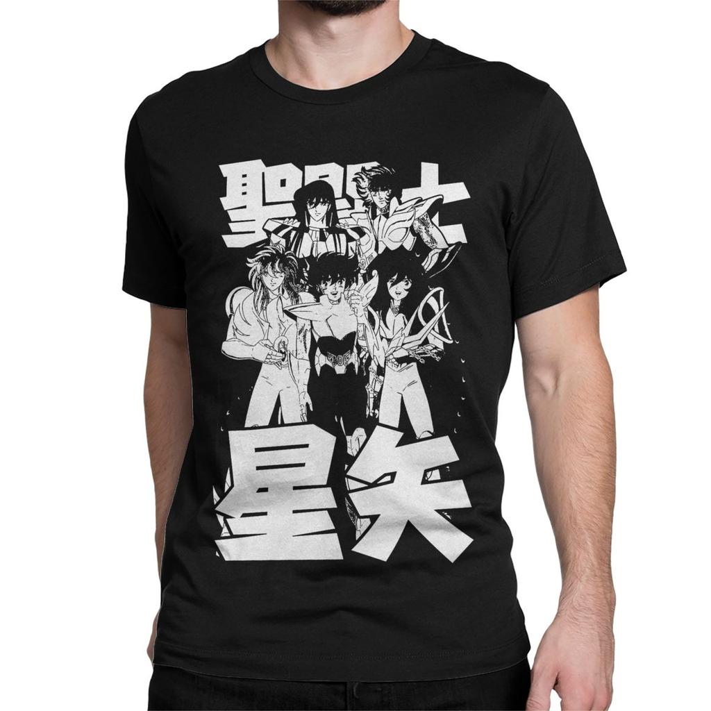 Men Women's Knights Of The Zodiac Japanese Anime T Shirts Saints Seiya Cotton Tops Short Sleeve Round Collar Tees T-Shirts
