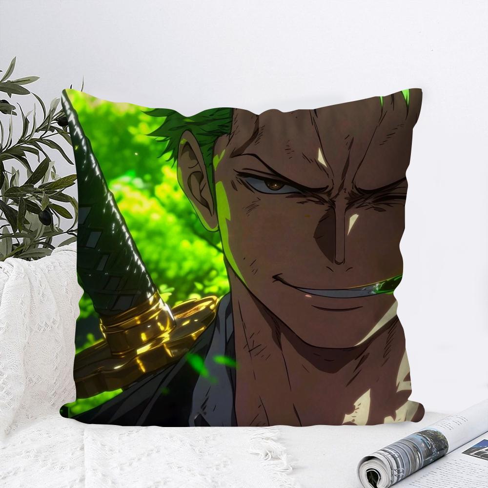 Roronoa Zoro Animation O-One P-Piece Pillow Case Square Pillow Bedroom Sofa Leisure Comfort CushionLiving Room Home Decoration