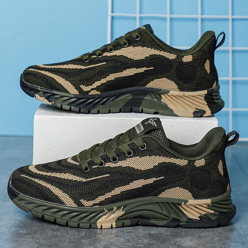 

Youth sports shoes Student military training shoes Outward development training running shoes Camouflage military style mesh breathable running shoes 44