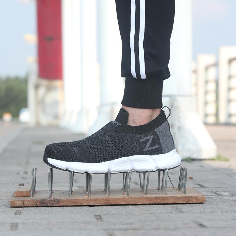 Men's One-pedal Anti-smash and Stab-proof Sports Labor Insurance Shoes Steel Head Protective Safety Shoes