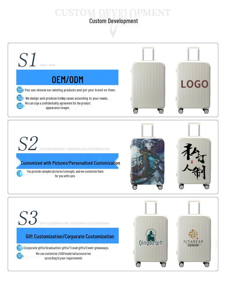 20-Inch Trolley Case: Custom Logo, Durable with Combination Lock, Ideal for Gifts and Prizes