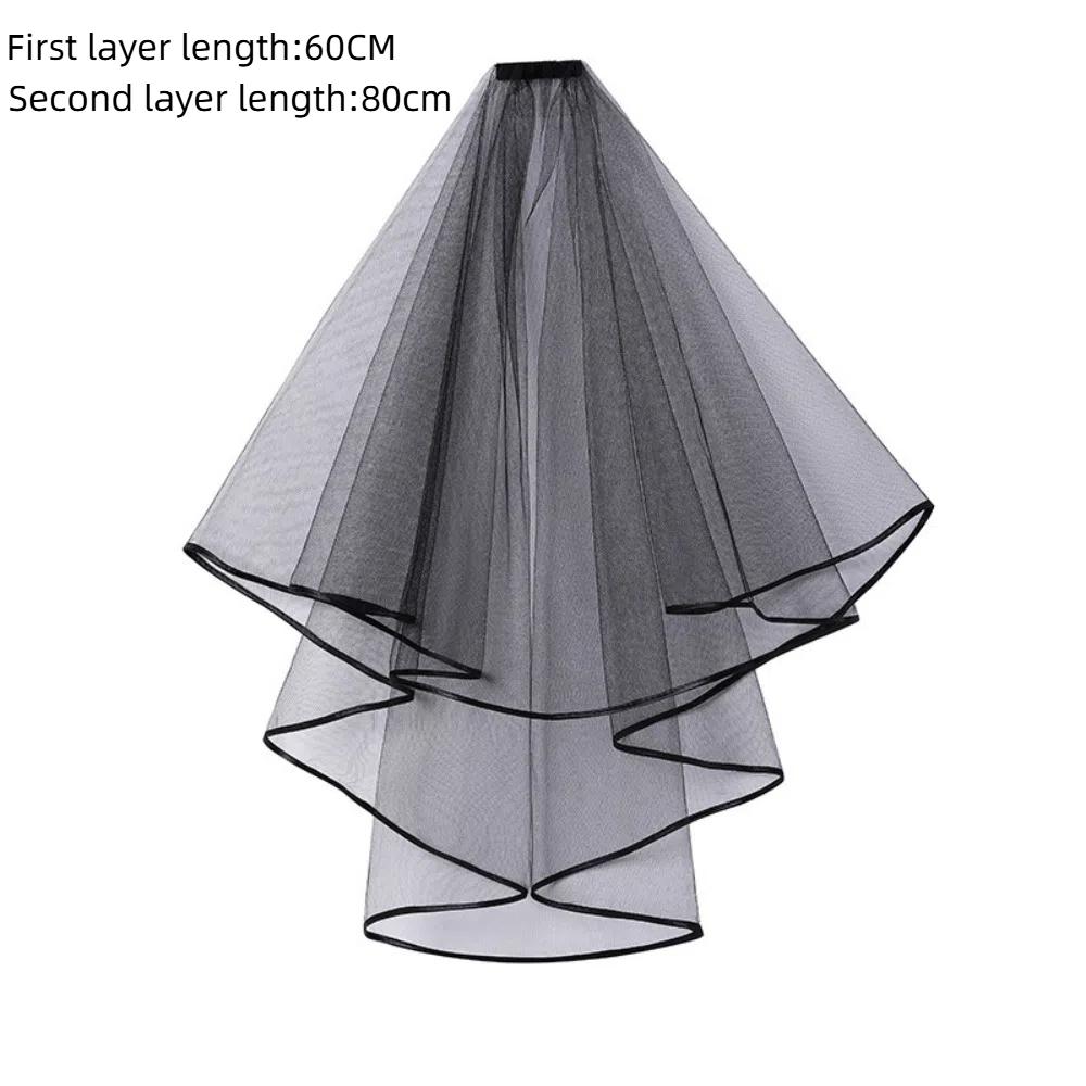 2 Tiers Bridal Veil Double Mesh Bride Headpiece Elegant Wedding Veil  Wedding
