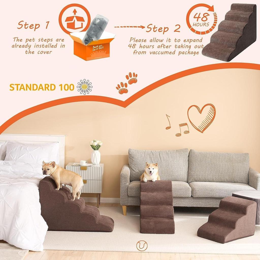 Slope Style Pet Climbing Ladder: Hot-Selling Dog & Cat Bunk Bed Sponge Steps