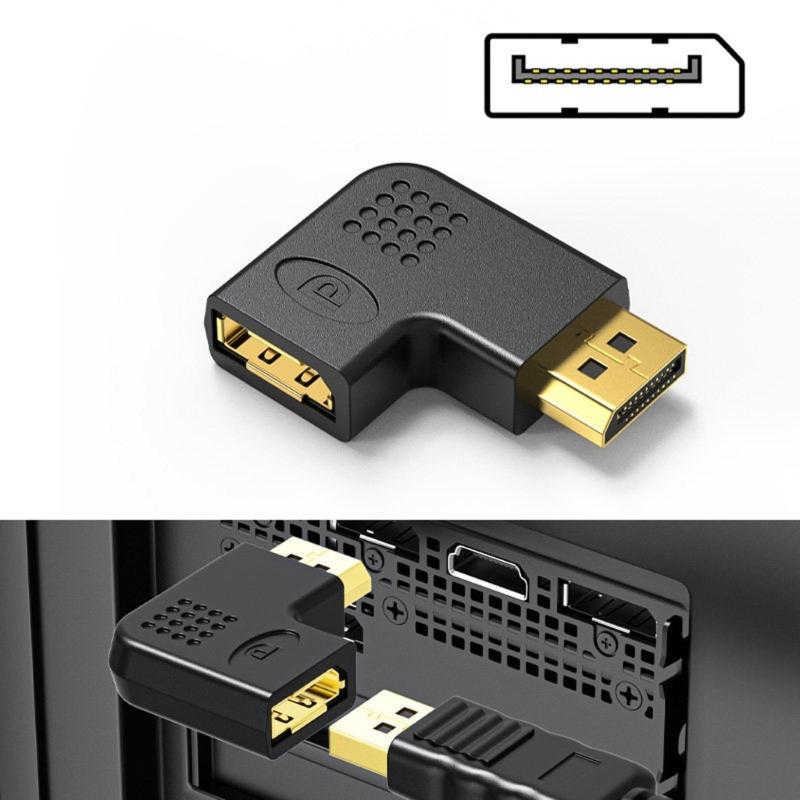 Professional 8K  90 Degree Adapter Converter Connector Male to Female Video for Laptop Monitor Projectors