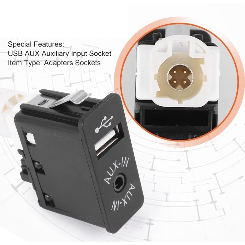 USB AUX Input Socket Switch Replacement AUX In Plug Auxiliary Input Socket Adapter for E60 E61 E63 E64 E81 E82 E84 E87