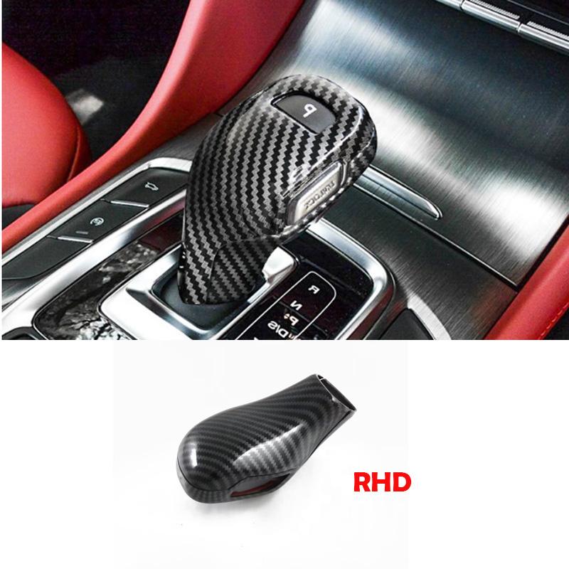RHD For MG HS 2018- ABS Carbon Fibre gear shift knob Button Frame Head Handle Knob Cover Handball Trim Interior Accessories Right hand drive