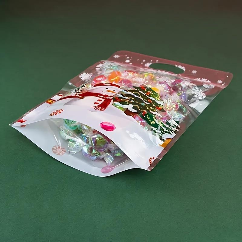 30PCS Christmas Gift Bag,Zipper Bags For Candy Chocolate Cookie Nougat Biscuit,Gift Tree Santa Packaging,25pcs