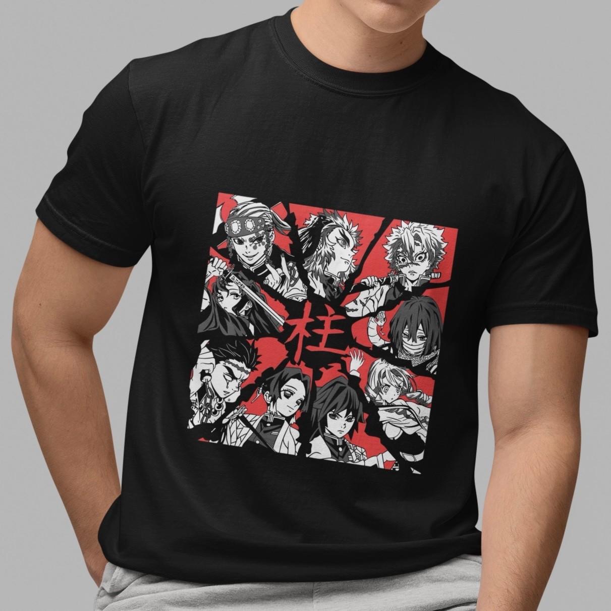 Футболка с героями Столпами Demon Slayer Kimetsu no Yaiba Аниме Графика Унисекс S