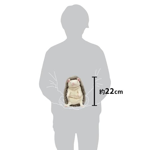 Shinada Global Mochi Series Mochihari Ivory (M) 10 X 10 X 17cm Plush Hedgehog Animal MOHR-0230I