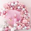 Pink Macaron Balloons Garland Arch Kit Birthday Party Decor Kids Wedding Birthday Party Supplies Baby Shower Decor Latex Ballon