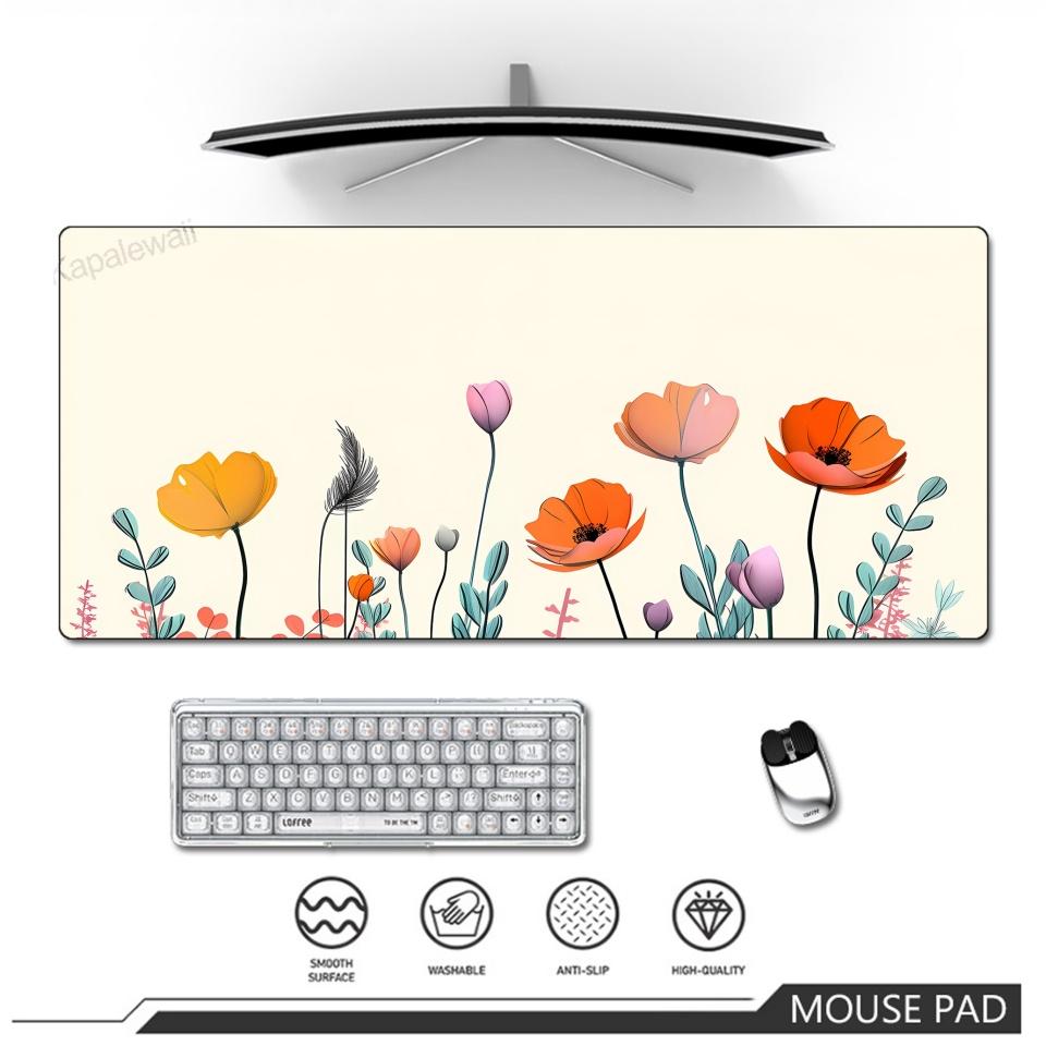 Carpet Gamer Mouse Pads Flowers Design Desk Mat Large Anime nonSlip rubber base gamer pc Keyboard Gamer mat Mouse Padss