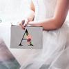 26 Lettere dell'Alfabeto Inglese Sposa Sacchetti Cosmetici con Zip Lettere Fiori Organizzatore Custodia Trucco da Viaggio per Donna Articoli da Toeletta Regali per Donna