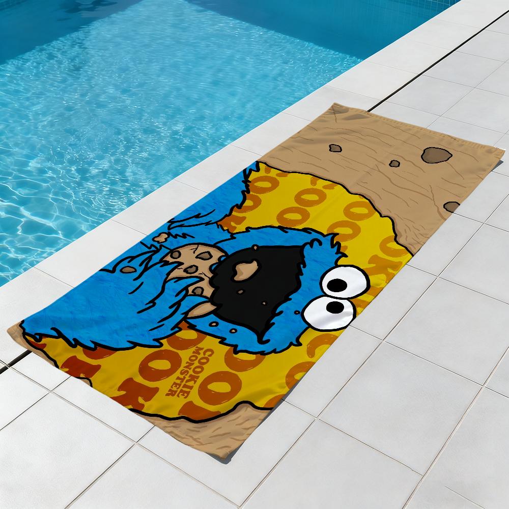 Cartoon C-Cookies-S Towel Large Quick-Drying Microfiber Soft M-Monster Beach Towel For Travel Fitness Sauna Bathing Camping