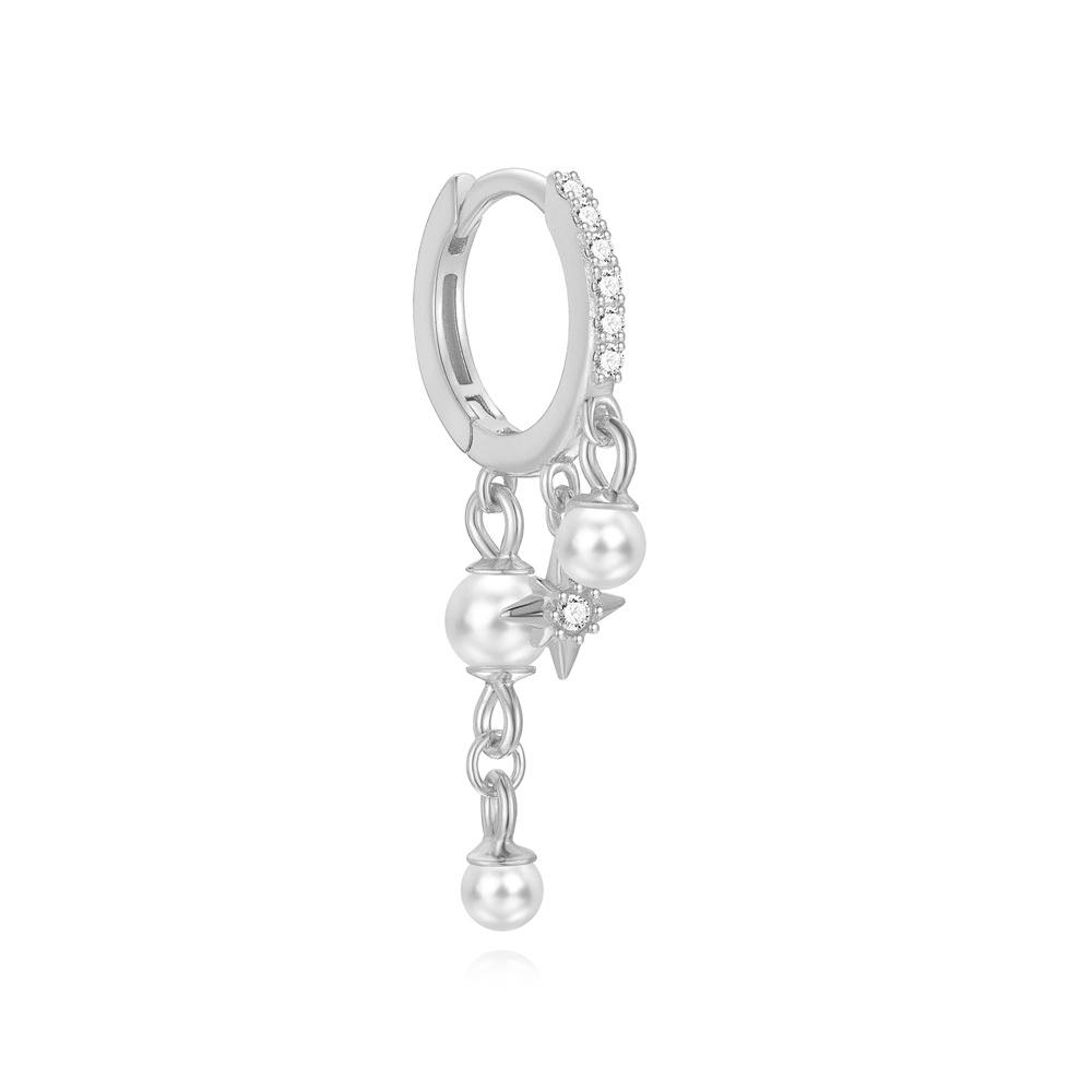 CANNER 1PZ Occhio di Cavallo Testa Piatta Filettato Perforazione Osso Auricolare Donna Argento 925 Ins Stella Fiore Geometria Zircone Orecchino a Lobo