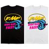 Cartoon Schreiendes Auspuffrohr Motocross Grafik T-Shirt Vintage Offroad Bike Rennsport Slogan Print Übergroßes Kurzarm-T-Shirt