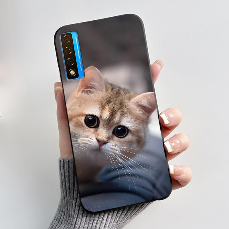 Casing For TCL 20 5G 20L+ 20S 20L Case Aesthetic Cute Cat Astronaut Black Soft Silicone Back Cover For TCL 20 Pro 5G Phone Case