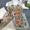 2025 summer new buckle sleeveless embroidered vest vest vest vest top versatile thin
