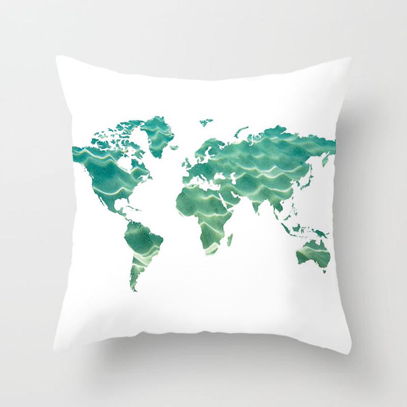 Retro Mediterranean Ocean Digital Print Peach Skin Pillow Cover Cushion Cover Wish Home Products Cushion Cover