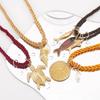 Conch Turtle Shell Fish Necklace Ocean Style Hand-Woven Pendant Necklace Summer Couple Colorful Rope Exquisite Trend Accessories